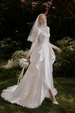 Load image into Gallery viewer, Ivory Romantic Bridal Gown with Formal Bridal Look, Wedding Dress for Garden Wedding