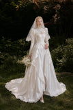 Load image into Gallery viewer, Ivory Romantic Bridal Gown with Formal Bridal Look, Wedding Dress for Garden Wedding