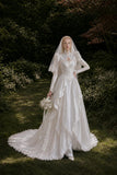Load image into Gallery viewer, Ivory Romantic Bridal Gown with Formal Bridal Look, Wedding Dress for Garden Wedding