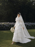 Load image into Gallery viewer, Ivory Elegant Bridal Gown with Formal Bridal Look, Wedding Dress for Garden Wedding