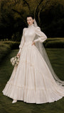 Load image into Gallery viewer, Ivory Refined Bridal Gown with Formal Bridal Look, Wedding Dress for Garden Wedding