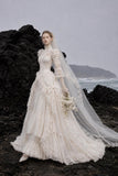 Load image into Gallery viewer, Ivory Refined Bridal Gown with Statement Skirt, Wedding Dress for Garden Wedding