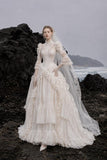 Load image into Gallery viewer, Ivory Refined Bridal Gown with Statement Skirt, Wedding Dress for Garden Wedding