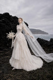 Load image into Gallery viewer, Ivory Refined Bridal Gown with Statement Skirt, Wedding Dress for Garden Wedding