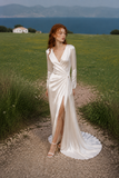 Load image into Gallery viewer, Jacqueline Cape Wedding Dress, Statement Bridal Gown with Dramatic Draped Detail image 4