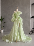 Load image into Gallery viewer, Karina Boho Wedding Dress, Ethereal Bridal Gown for Outdoor Ceremony image 7