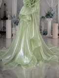 Load image into Gallery viewer, Kira Boho Wedding Dress, Ethereal Bridal Gown for Outdoor Ceremony image 2