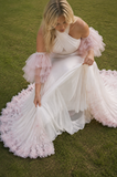 Load image into Gallery viewer, Liliana Cape Wedding Dress, Statement Bridal Gown with Dramatic Draped Detail image 4