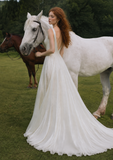 Load image into Gallery viewer, Lisette Romantic Lace Wedding Dress, Elegant A-Line Bridal Gown with Soft Train image 1
