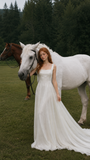 Load image into Gallery viewer, Lisette Romantic Lace Wedding Dress, Elegant A-Line Bridal Gown with Soft Train image 4