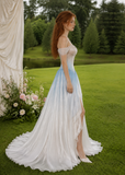 Load image into Gallery viewer, Lucienne Boho Wedding Dress, Ethereal Bridal Gown for Outdoor Ceremony image 1
