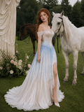 Load image into Gallery viewer, Lucienne Boho Wedding Dress, Ethereal Bridal Gown for Outdoor Ceremony image 2