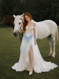 Load image into Gallery viewer, Lucienne Boho Wedding Dress, Ethereal Bridal Gown for Outdoor Ceremony image 5