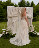 Load image into Gallery viewer, Madeleine Minimalist Satin Wedding Dress, Sleek Sheath Bridal Gown with Train image 2