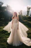 Load image into Gallery viewer, Maribel Minimalist Satin Wedding Dress, Sleek Sheath Bridal Gown with Train image 5