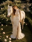 Load image into Gallery viewer, Marielle Long Sleeve Wedding Dress, Modest Bridal Gown with Elegant Train image 3