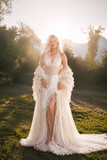 Load image into Gallery viewer, Nadia Romantic Lace Wedding Dress, Elegant A-Line Bridal Gown with Soft Train image 1