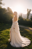 Load image into Gallery viewer, Nadia Romantic Lace Wedding Dress, Elegant A-Line Bridal Gown with Soft Train image 2