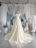 Load image into Gallery viewer, Nerissa Romantic Lace Wedding Dress, Elegant A-Line Bridal Gown with Soft Train image 6