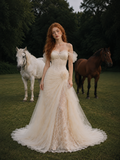 Load image into Gallery viewer, Noelle Boho Wedding Dress, Ethereal Bridal Gown for Outdoor Ceremony image 3