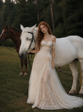Load image into Gallery viewer, Noelle Boho Wedding Dress, Ethereal Bridal Gown for Outdoor Ceremony image 5