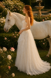 Load image into Gallery viewer, Odette Long Sleeve Wedding Dress, Modest Bridal Gown with Elegant Train image 2