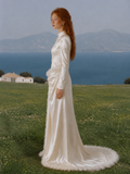 Load image into Gallery viewer, Ophelia Off Shoulder Wedding Dress, Modern Corset Bridal Gown with Sculpted Fit image 1
