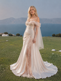 Load image into Gallery viewer, Paloma Long Sleeve Wedding Dress, Modest Bridal Gown with Elegant Train image 1
