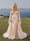 Load image into Gallery viewer, Paloma Long Sleeve Wedding Dress, Modest Bridal Gown with Elegant Train image 2