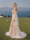 Load image into Gallery viewer, Paloma Long Sleeve Wedding Dress, Modest Bridal Gown with Elegant Train image 3