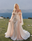 Load image into Gallery viewer, Paloma Long Sleeve Wedding Dress, Modest Bridal Gown with Elegant Train image 5