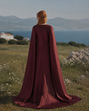 Load image into Gallery viewer, Primrose Cape Wedding Dress, Statement Bridal Gown with Dramatic Draped Detail image 2
