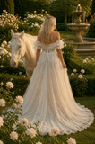 Load image into Gallery viewer, Quinn Boho Wedding Dress, Ethereal Bridal Gown for Outdoor Ceremony image 1