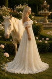Load image into Gallery viewer, Quinn Boho Wedding Dress, Ethereal Bridal Gown for Outdoor Ceremony image 3