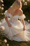 Load image into Gallery viewer, Quinn Boho Wedding Dress, Ethereal Bridal Gown for Outdoor Ceremony image 4
