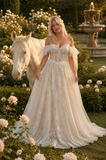 Load image into Gallery viewer, Quinn Boho Wedding Dress, Ethereal Bridal Gown for Outdoor Ceremony image 5