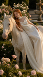 Load image into Gallery viewer, Renata Minimalist Satin Wedding Dress, Sleek Sheath Bridal Gown with Train image 6