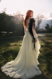 Load image into Gallery viewer, Romilly Minimalist Satin Wedding Dress, Sleek Sheath Bridal Gown with Train image 2