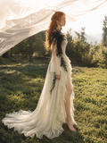 Load image into Gallery viewer, Romilly Minimalist Satin Wedding Dress, Sleek Sheath Bridal Gown with Train image 4