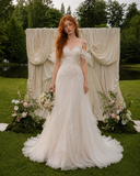 Load image into Gallery viewer, Rosalie Cape Wedding Dress, Statement Bridal Gown with Dramatic Draped Detail image 3