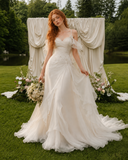 Load image into Gallery viewer, Rosalie Cape Wedding Dress, Statement Bridal Gown with Dramatic Draped Detail image 5