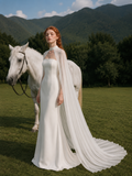 Load image into Gallery viewer, Sabrina Romantic Lace Wedding Dress, Elegant A-Line Bridal Gown with Soft Train image 3