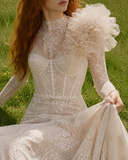 Load image into Gallery viewer, Tallulah Off Shoulder Wedding Dress, Modern Corset Bridal Gown with Sculpted Fit image 5