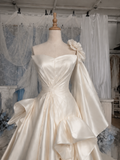 Load image into Gallery viewer, Tatiana Minimalist Satin Wedding Dress, Sleek Sheath Bridal Gown with Train image 1