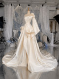 Load image into Gallery viewer, Tatiana Minimalist Satin Wedding Dress, Sleek Sheath Bridal Gown with Train image 5