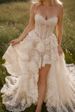 Load image into Gallery viewer, Thea Romantic Lace Wedding Dress, Elegant A-Line Bridal Gown with Soft Train image 4