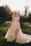 Load image into Gallery viewer, Thea Romantic Lace Wedding Dress, Elegant A-Line Bridal Gown with Soft Train image 5