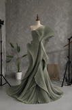 Load image into Gallery viewer, Uma Minimalist Satin Wedding Dress, Sleek Sheath Bridal Gown with Train image 3