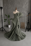 Load image into Gallery viewer, Uma Minimalist Satin Wedding Dress, Sleek Sheath Bridal Gown with Train image 7