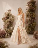 Load image into Gallery viewer, Uma Off Shoulder Wedding Dress, Modern Corset Bridal Gown with Sculpted Fit image 1